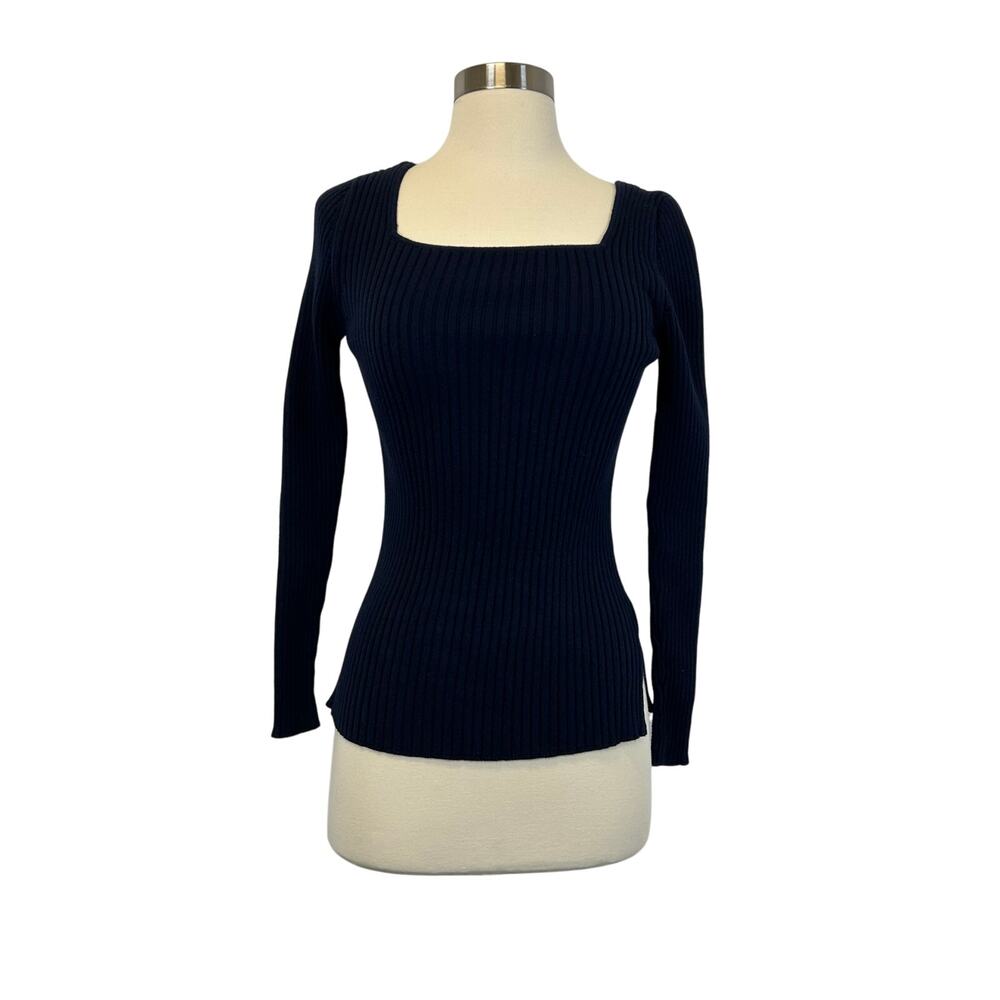 United Arrows Tokyo Navy Blue Knit Sweater Top Size S‎ Minimalist Japanese Chic